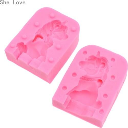 Chzimade Unicorn Horse Mold Candle Shaped Handmade Soap Cake Sugar Silicone Mould 3D