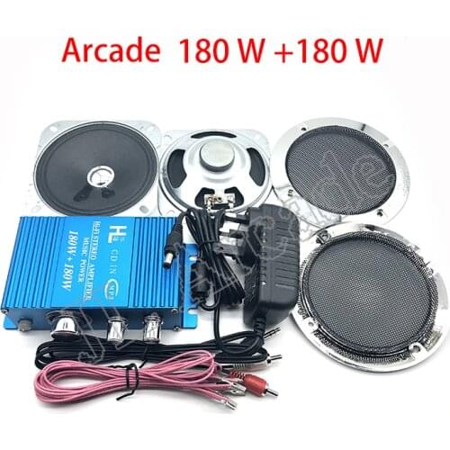 Hi-Fi Audio Stereo Amplifier Arcade Game Audio Kit 4 inch Speaker for Raspberry Pi Multi Game PCB Pinball Machine