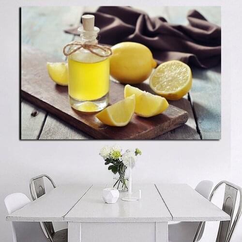 Canvas Painting Print Lemon And Lemon Juice Living Room Kitchen Home Decor Modern Wall Art Oil Painting Poster Pictures Artwork