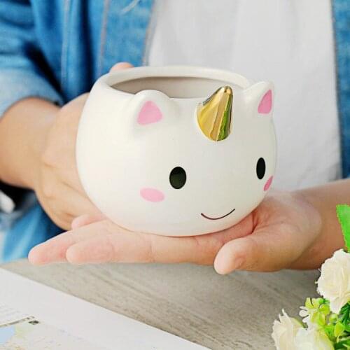 Unicorn Mug 300ml Rainbow Horse Unicorn Mugs Cup Cuteness 3D Unicorn Ceramic Coffee Mug Gold Stereo Cute Unicorn Cups