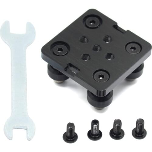 Befenybay Small V-Wheel with Plate for 2020 Aluminum Profile for CNC and 3D Printer Parts Kossel Black Wheel