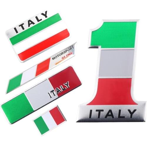 3D Metal Italy Flag Emblem Badge Car Styling Sticker Decal for Ferrari Maserati Lamborghini Alfa Romeo Fiat Chevrolet Accessorie