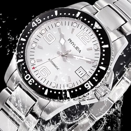 2021PHYLIDA Mens Watches Sapphire Crystal Automatic Self-Winding Movement 40mm Wristwatch With Date Classic CONQUES