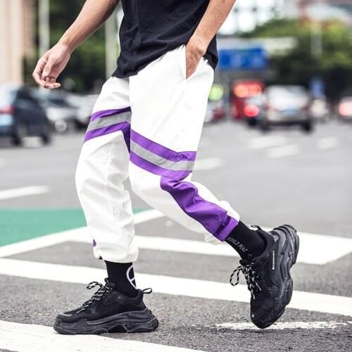 Sweatpants Loose Men Joggers Pants Hip Hop Side Stripe Sportswear Track Harem Pants Men Streetwear Swag Cuffed Pant For Male