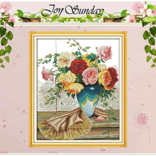 Colorful Roses Patterns Counted Cross Stitch 11CT 14CT Cross Stitch Set Wholesale Flower Cross-stitch Kit Embroidery Needlework