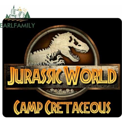 EARLFAMILY 13cm X 10.9cm for Jurassic World Camp Cretaceous Personality Car Sticker Creative JDM Fashion Occlusion Scratch Decal