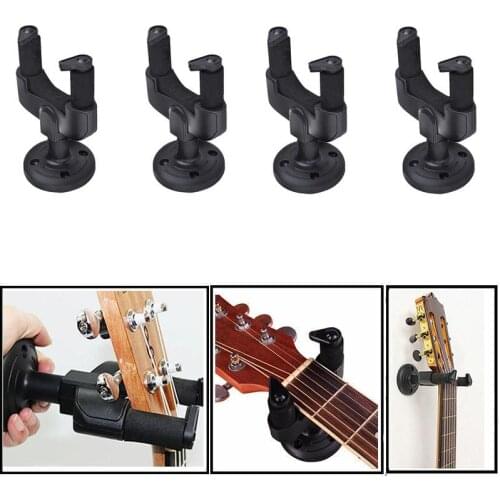 Guitar Wall Mount Hangers Guitar Wall Mounted Shelf Guitar Storage Display Rack Hook Auto Locking Grip And Base(Black)