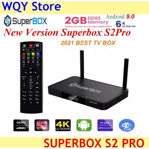 2021 new version new design new feature superbox s2pro 2G+16GB 6k ultra H.265 smart tv box for USA Canada latin Mexico tv box