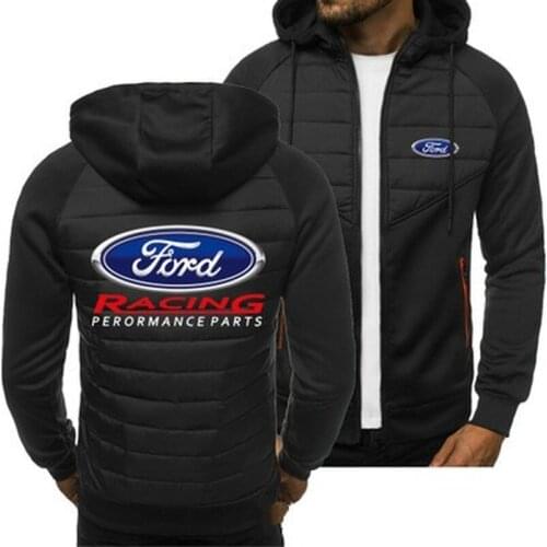 2021 New Men Hoodies for Ford Racing Logo Spring Autumn Jacket Casual Sweatshirt Long Sleeve Zipper Hoody N