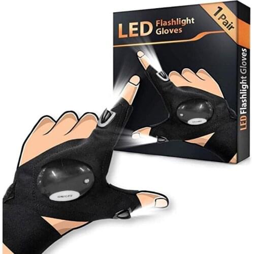 Led Lighting Gloves Night Light Waterproof Fishing Gloves With Flashlight Rescue Tools Outdoor Riding Equipment Practical Gloves