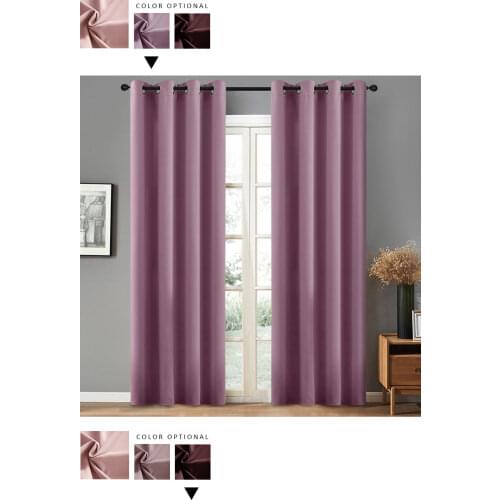 Thickened Fabric Blackout Curtains For Living Room Modern style Blue Solid 15 Colour Bedroom Window Decor Curtains