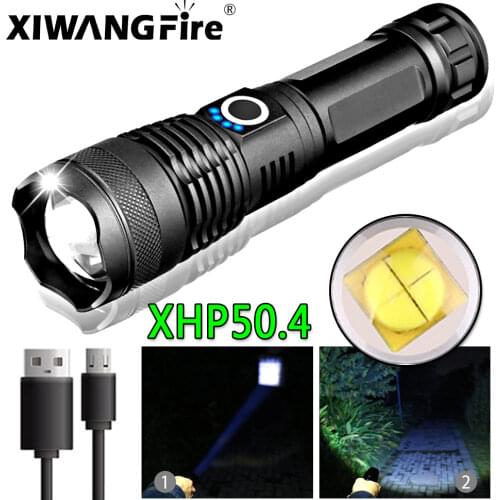 Drop Shipping Xhp50 FlashLight Most Powerful Flash light 5 Modes Usb Zoom Led Torch Xhp50 18650 or 26650 Battery Camping,Fishing