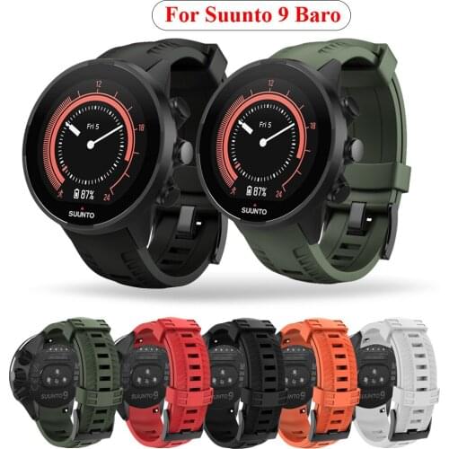 24mm Silicone Replacement Watch Band For Suunto 9 Sport Breathable Straps Watchband Bracelet For Suunto 9 Baro Wristband Correa