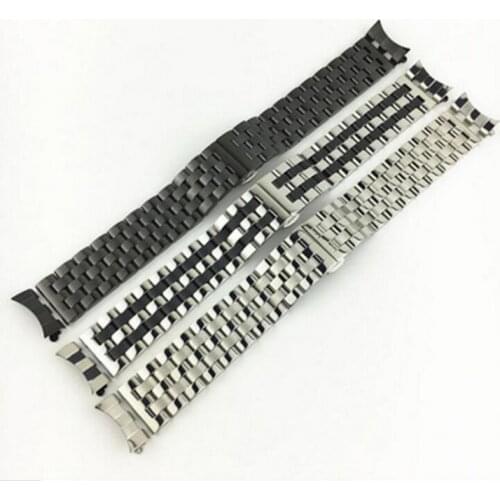 18-24mm Universal Solid Stainless Steel Flat Curved Ends Wrist Watch Band Strap Men Women Metal Bracelet Belt 18 20 22 22 24mm