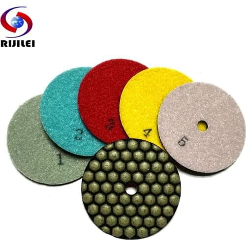 RIJILEI 5 Pieces/Lot 3Inch Dry Polishing Pad 80mm Honeycomb Marble Polishing Pad Flexible Diamond Polishing Pads Sanding 3GM5