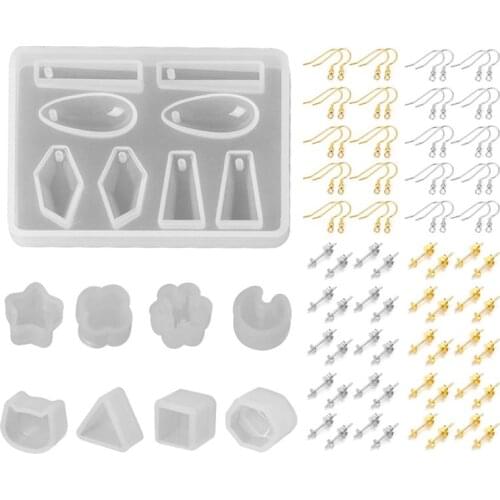 Earrings Epoxy Mold Set DIY Stud Earring Material Ear Hook Needles Craft Tool DIY Earring Accessories Jewelry Making