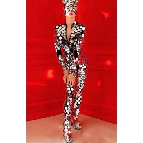 2020 sexy women Girls Mirror costumes mirror man suit for nightclub stage performance