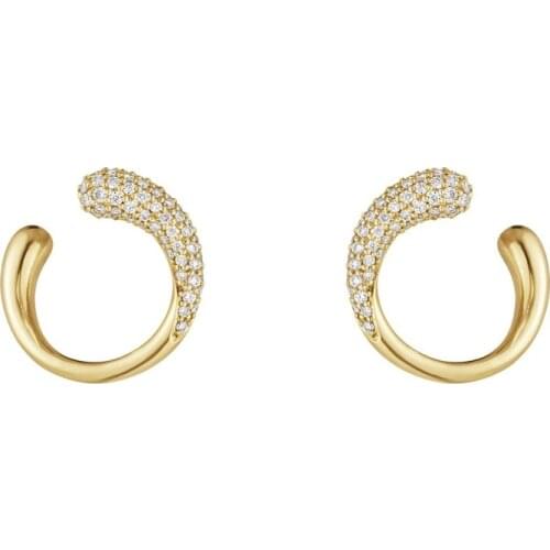 Light luxury Earrings womens new twist Diamond Earrings exquisite simple geometric European and American Earrings