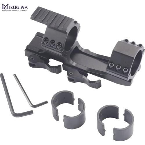 Tactical QD Quick Release Scope Mount 1" 25mm/30mm Cantilever Dual Ring for 20mm Picatinny Rail Base for Hunting Riflescope