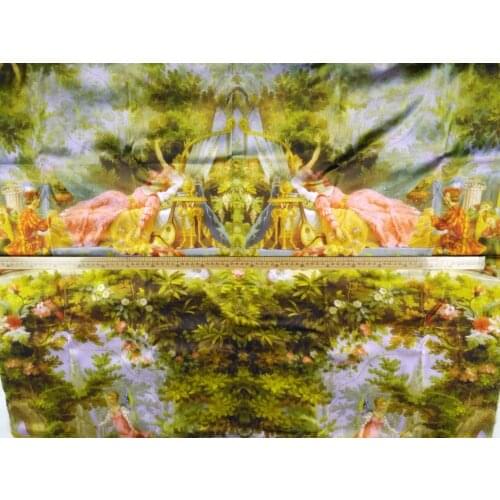 Telas Super Have 19mm 93% silk 7% spandex princess print silk satin fabric for dress shirt clothes Material textile