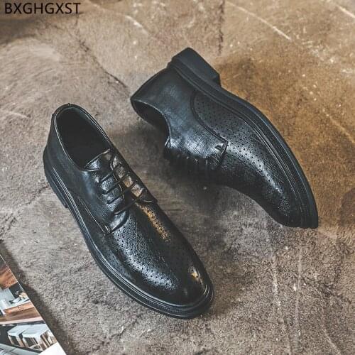 Oxford Summer Shoes Men Formal Dress Shoes Mens Fashion Black Party Shoes for Man 2021 Chaussure Homme Zapatos De Hombre Sapato