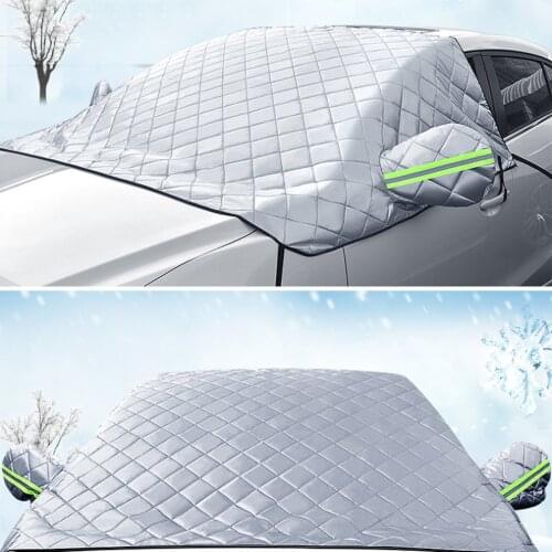 Universal Aluminum Film Winter Snow Gear Folding Car Clothing Half Car Cover Sun UV Snow Dust Rain Resistant Durable Covers
