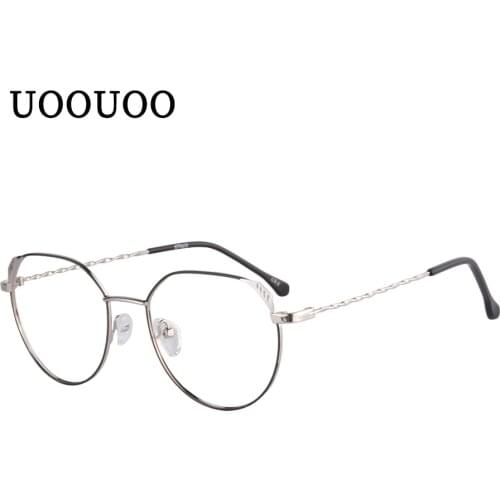 UOOUOO Anti Blue Ray Glasses Women Eyeglasses Round Clear Lens Glasses Optical Spectacle Frame men optical eyewear glasses 372