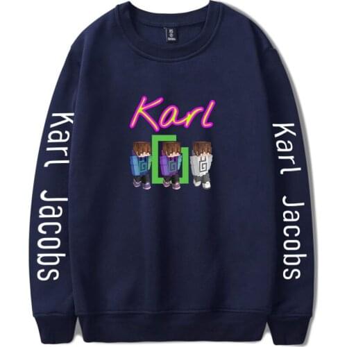 Karl Jacobs GeorgeNotFound Dreamwastaken MCYT Print Loose Tops Sweater Series Women/Men Clothe Turtlenecks Round collar fleece