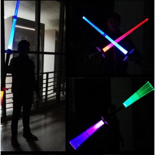 1PC Shining Cross Lightsaber Sword Stick Force Heavy Dueling Led Lightsaber With Foc Lock Up Metal Hilt Blaster Sound Lightsaber