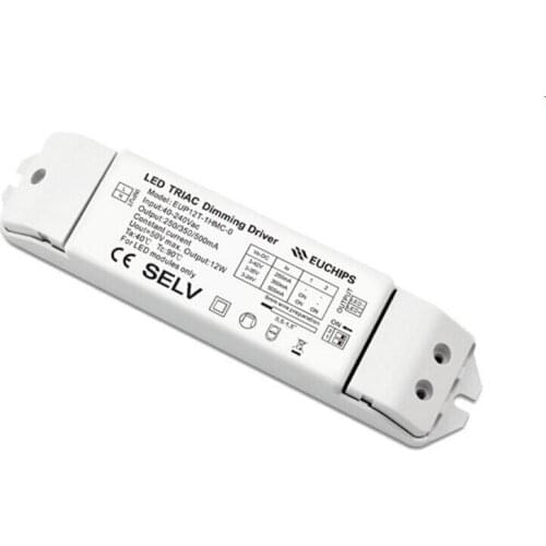 10-12Watt 40-240V Input 3-42V Output LED Strip Light Triac Dimming Driver Low Voltage LED Tape Light Power Supply EUP12T-1WMC-0