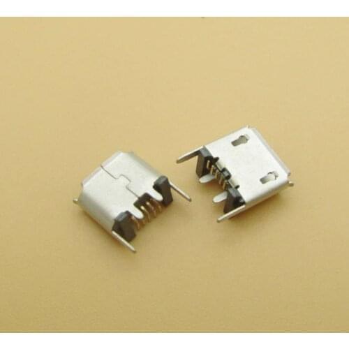 100pcs Micro mini USB jack socket charging Port Dock for ZX80-B-5P MICRO USB B type vertical SMT 5P connector
