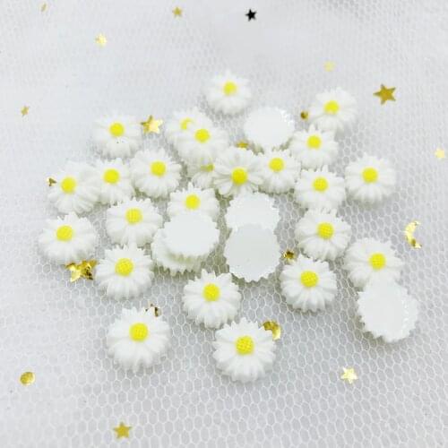 12mm white flower resin flat back/Rhinestone/DIY hair accessories resin crafts/mobile phone decoration
