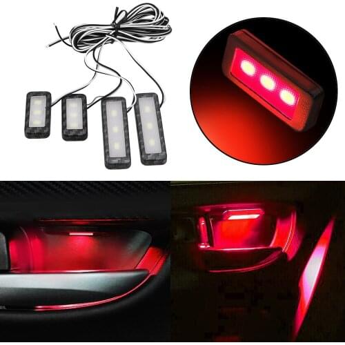 4Pcs Armrest Interior Door Handle Lighting Decorative Lights LED Car Inner Bowl Light Universal Auto Atmosphere Lamp 6 Colors