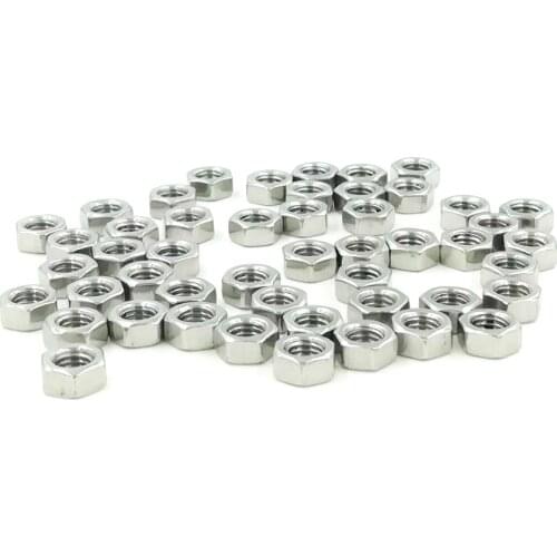 50Pcs DIN934 M2 M3 M4 M5 M6 304 Stainless Steel Metric Thread Hex Nut Hexagon Nuts
