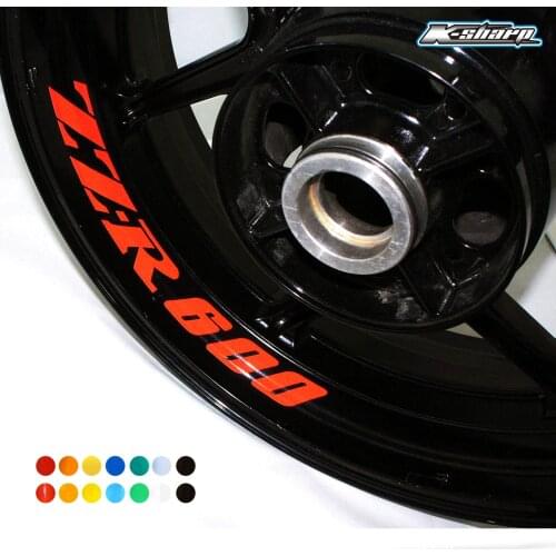 8 X Motorcycle tire sticker reflective waterproof stripe sticker on wheel hub For KAWASAKI ZZR600 ZZR 600