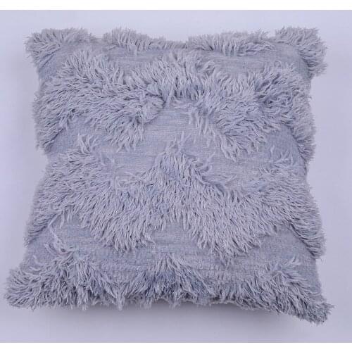 Car Housse De Coussin 45*45 Decorative soft short plush pillowcase Home Decor Tassel Sofa Cushion Cover For Sofa Living Room