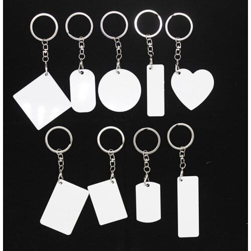 Many Design Key Chain Sublimation Aluminum Plate DIY Blank Double-Sided Printing Key Shain 20PCS/Lot
