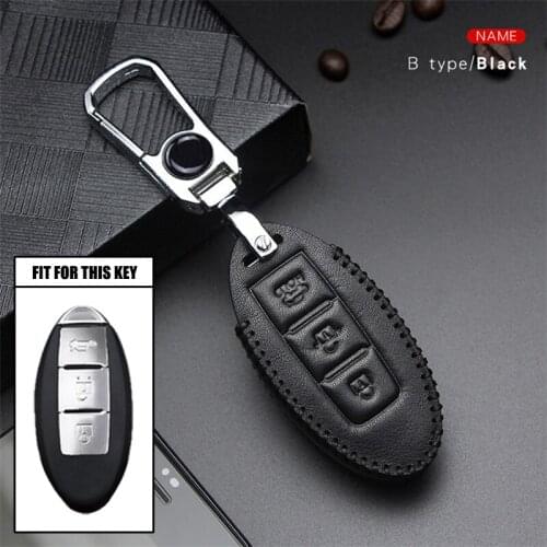 Car Parts Keyring Leather Anti-dust Car Key Case For Nissan Qashqai J10 J11 Juke Note Almera Teana Tiida Patrol Key Cover Holder