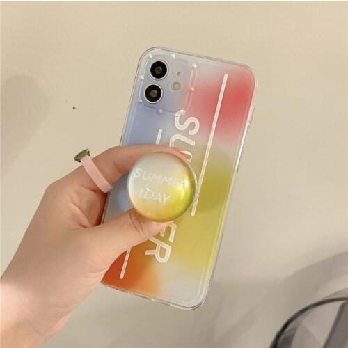Gradient halo crystall bracket stand case for iphone 11 11Pro 12 Pro Max X XR XS Max 7 8 Plus SE2020 phone case +stand holder