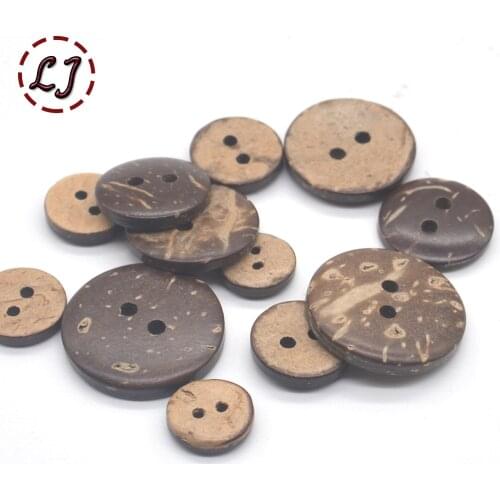 New 30pcs/lot Eco-Friendly Natural color coconut Sewing Buttons 2 Hole Button garment Scrapbooking Sewing Accessories DIY