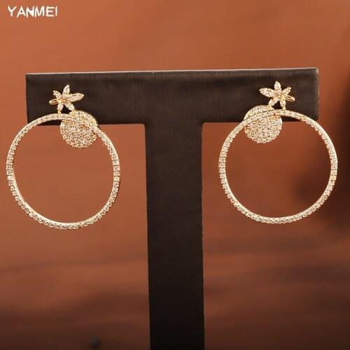 Geometric Hollow Ring Earrings for Women Fashion Big Earrings Gold Silver Color Circle Charms Gift Hoop Earring with Charms