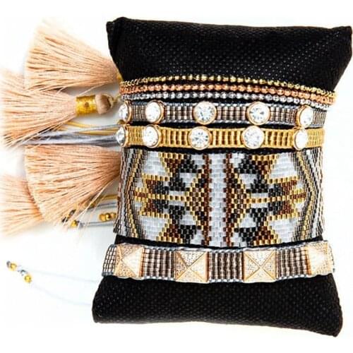 Go2boho Vintage Bracelets 2021 Miyuki Woven Bracelet For Women Mexican Handmade Bead Jewelry Friendship Rhinestone Pulseras Gift