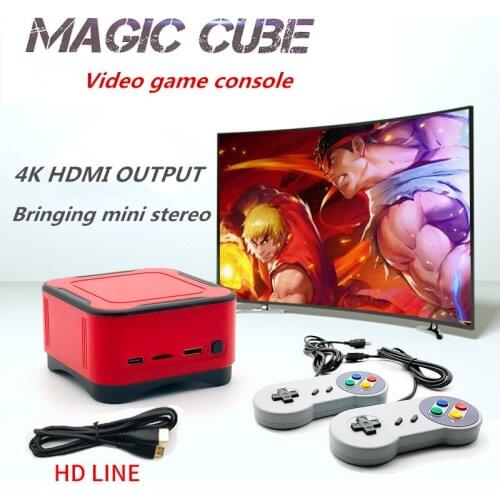 4K Magic cube Arcade game console HDMI output TV video Console small speaker box Can add Wireless Gamepad