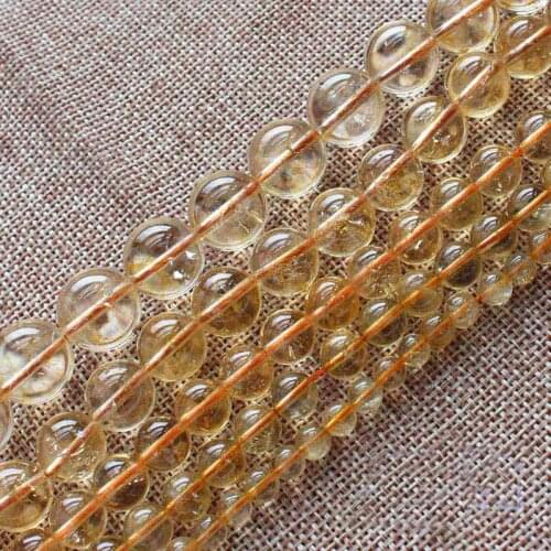 Natural Citrines Round 6-14mm Loose Beads 15"Beads For DIY Jewelry making ,We provide mixed wholesale for all items