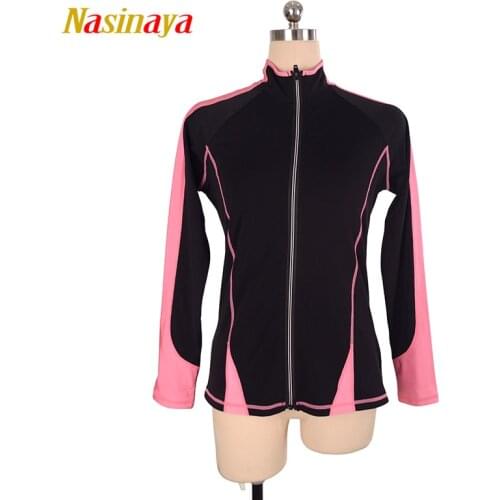 Customized Figure Skating Jacket Zippered Tops for Girl Women Training Competition Patinaje Ice Skating Warm Fleece Gymnastic 70