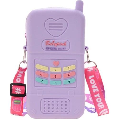 Cartoon phone shoulder bag Japanese cute girl parent-child messenger bag plastic small bag