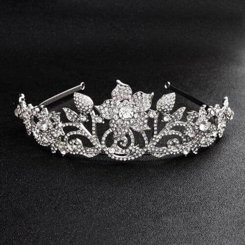 Crown Ornament Bridal Wedding Accessories Simple Alloy Retro Flowers Bridal Electroplating Dress Jewelry NYZ Shop
