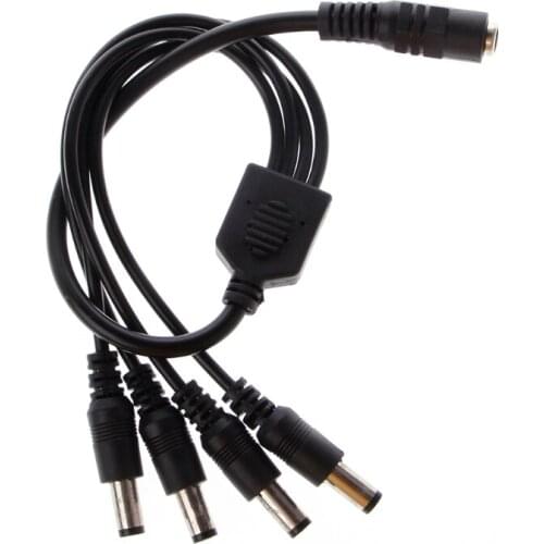 1Pc 1 Female to 2/3/4/5 Male Plug 5.5x2.1mm Port 12V DC Power Adapter Splitter Cable