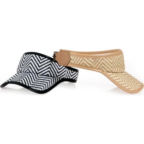 Summer Sun Hat Women stripe Color Transparent Empty Top Raffia exquisite Sunshade Hat Visor Outdoor ventilation straw Hat