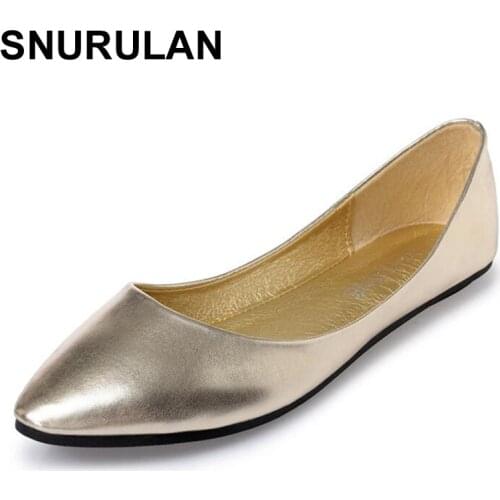 SNURULANNewSring Summer Casual Shoes Women Flats PointedToe Womens Shoes Moccasins Ballet Flats Flat Shoes BallerinaLoafersE068